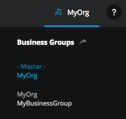 A business group and a list of its sub-groups