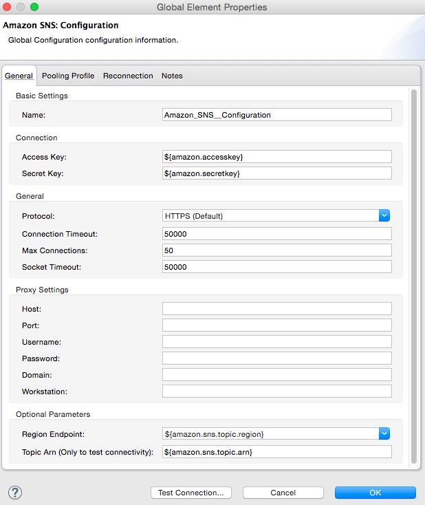 sns use case config