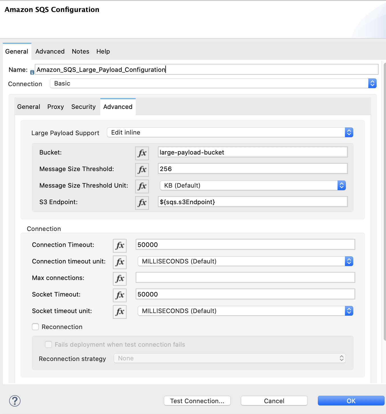 Large Payload Support configuration