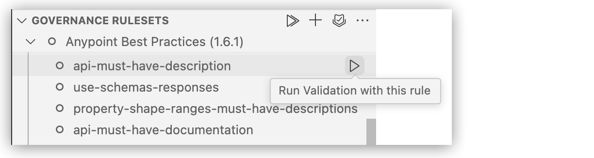 Clicking icon to run a rule