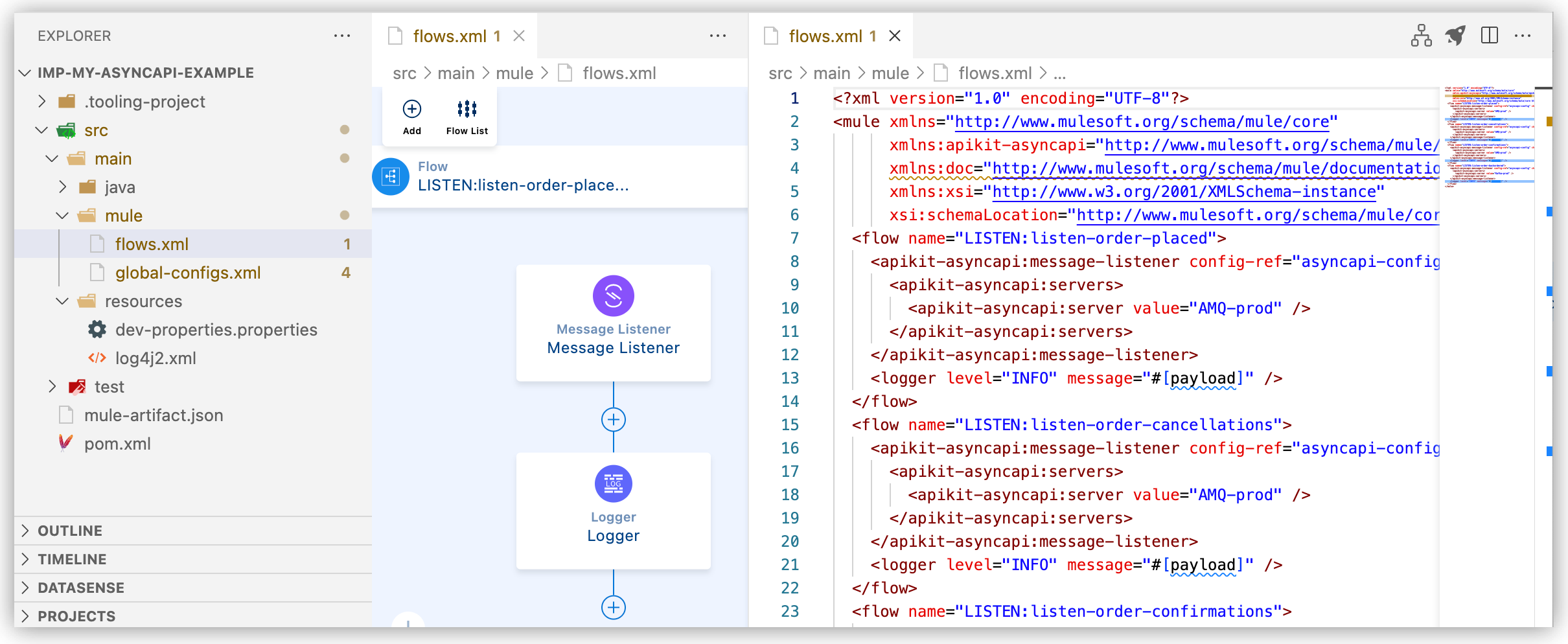 AsyncAPI implementation project in the IDE