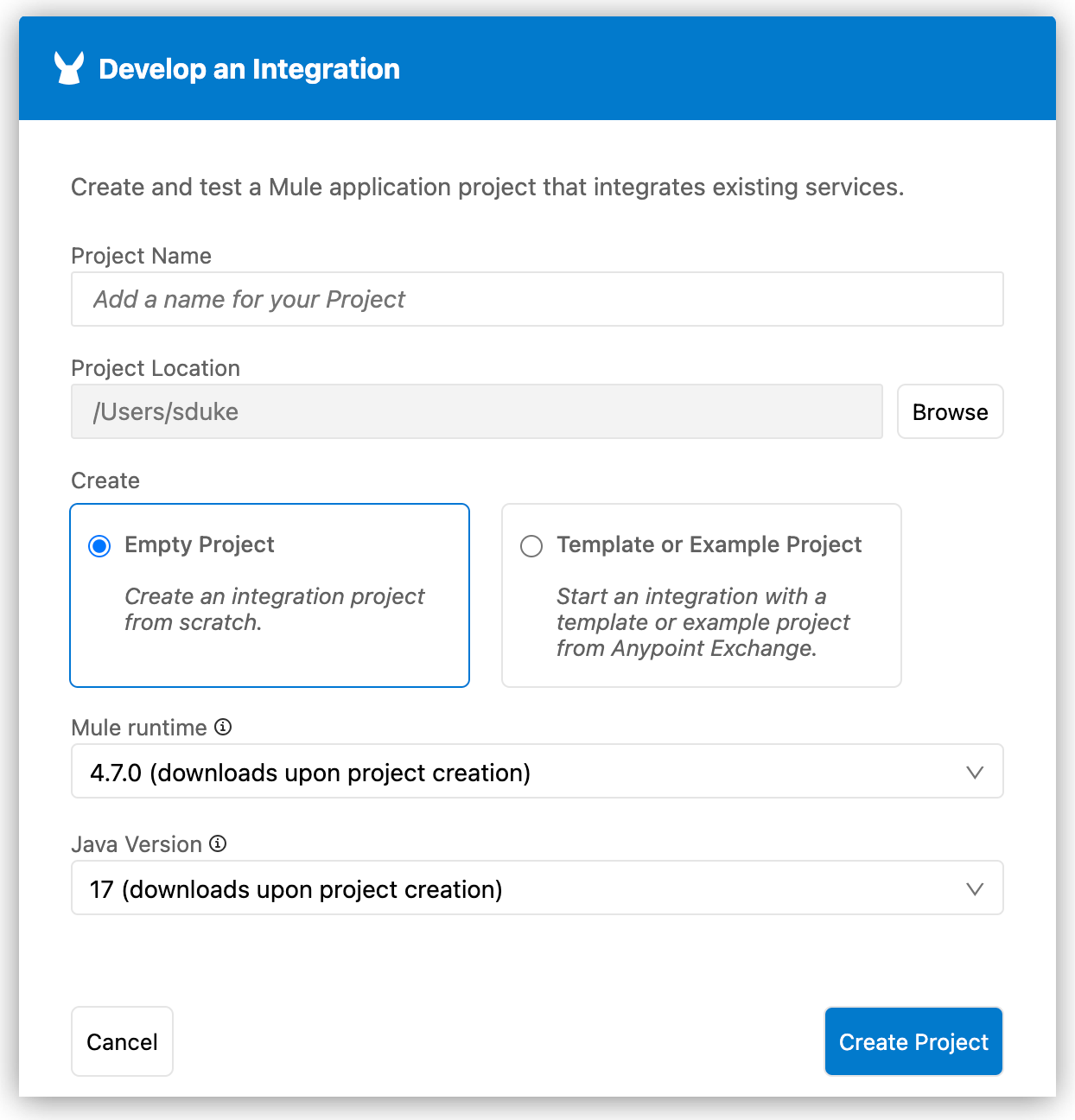 Develop an Integration form