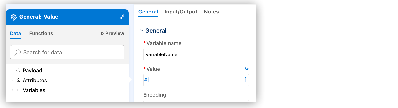 Expression builder for Set Variable