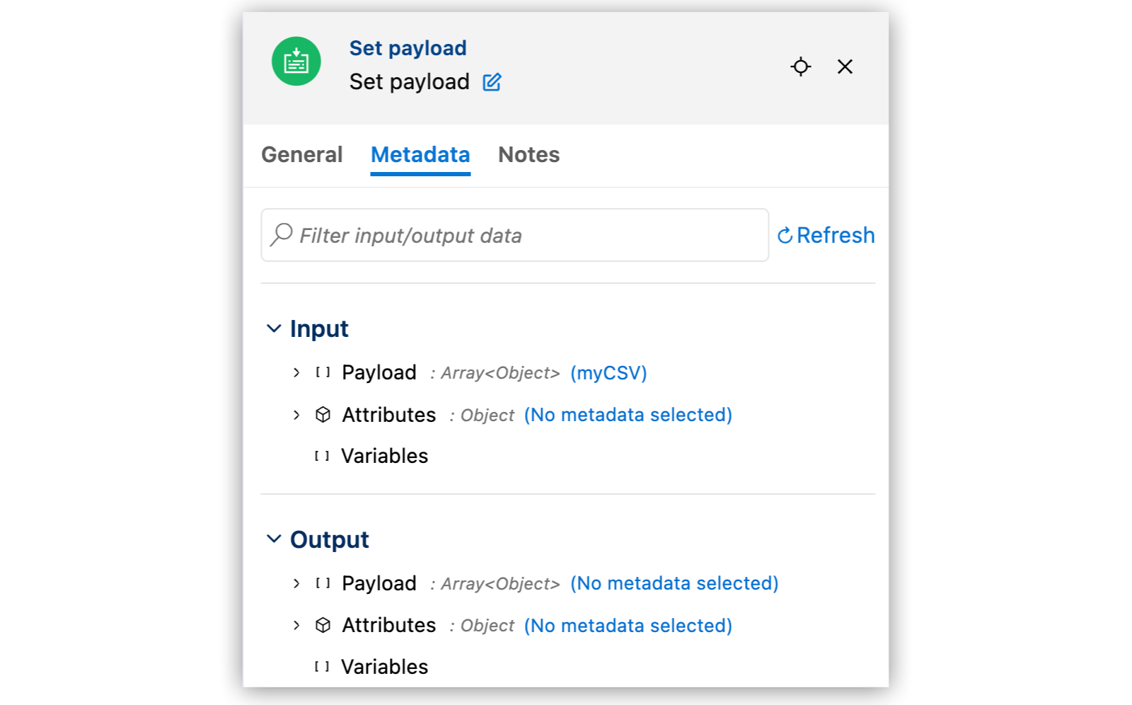 Set Custom Metadata for a component