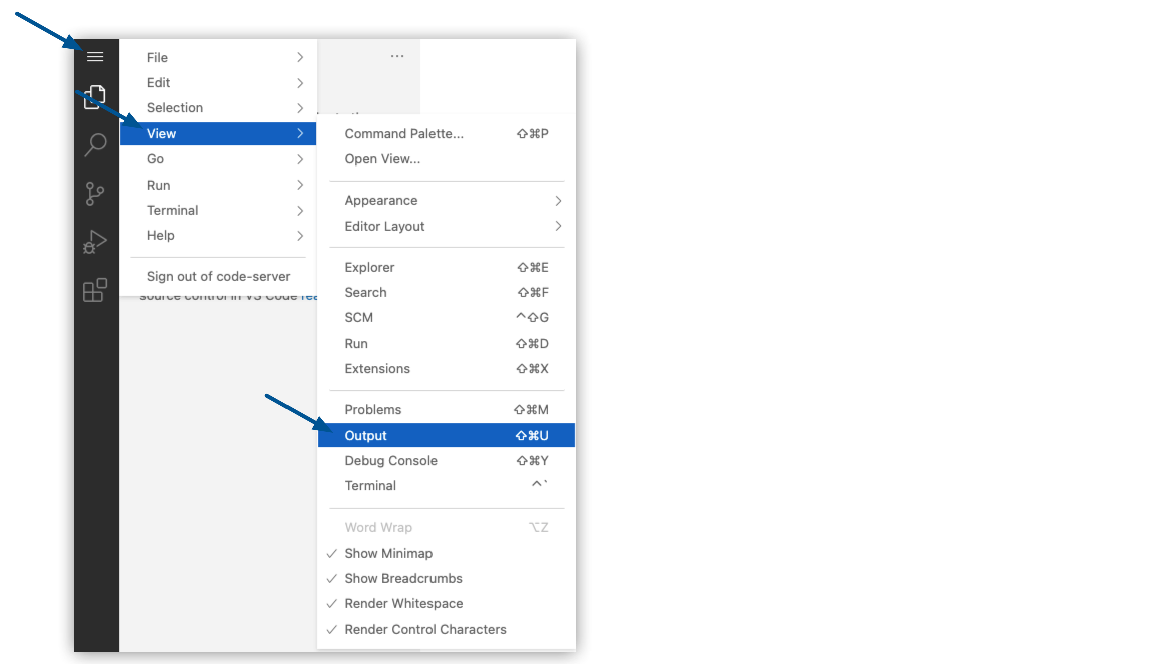 select specific output view