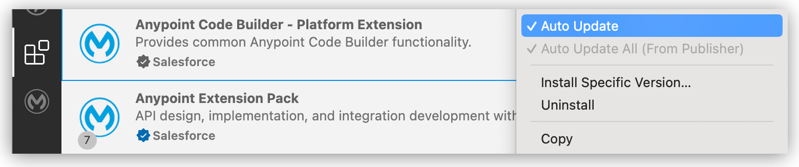 Setting an extension to auto-update