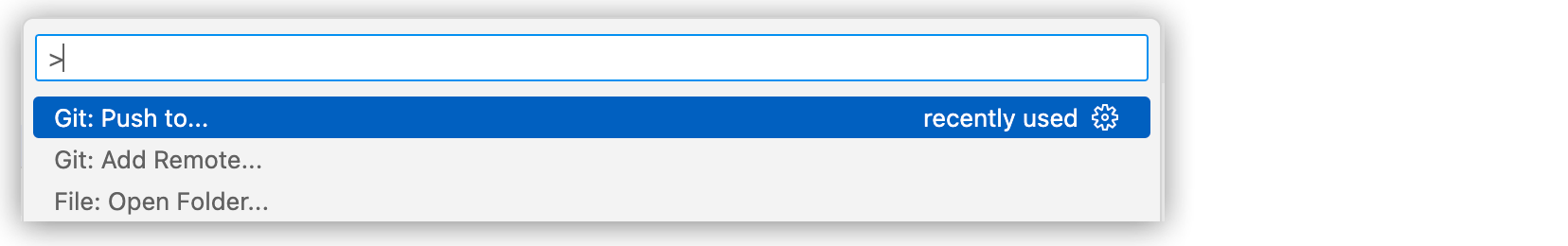 Selecting 'Push to…​ from the IDE'