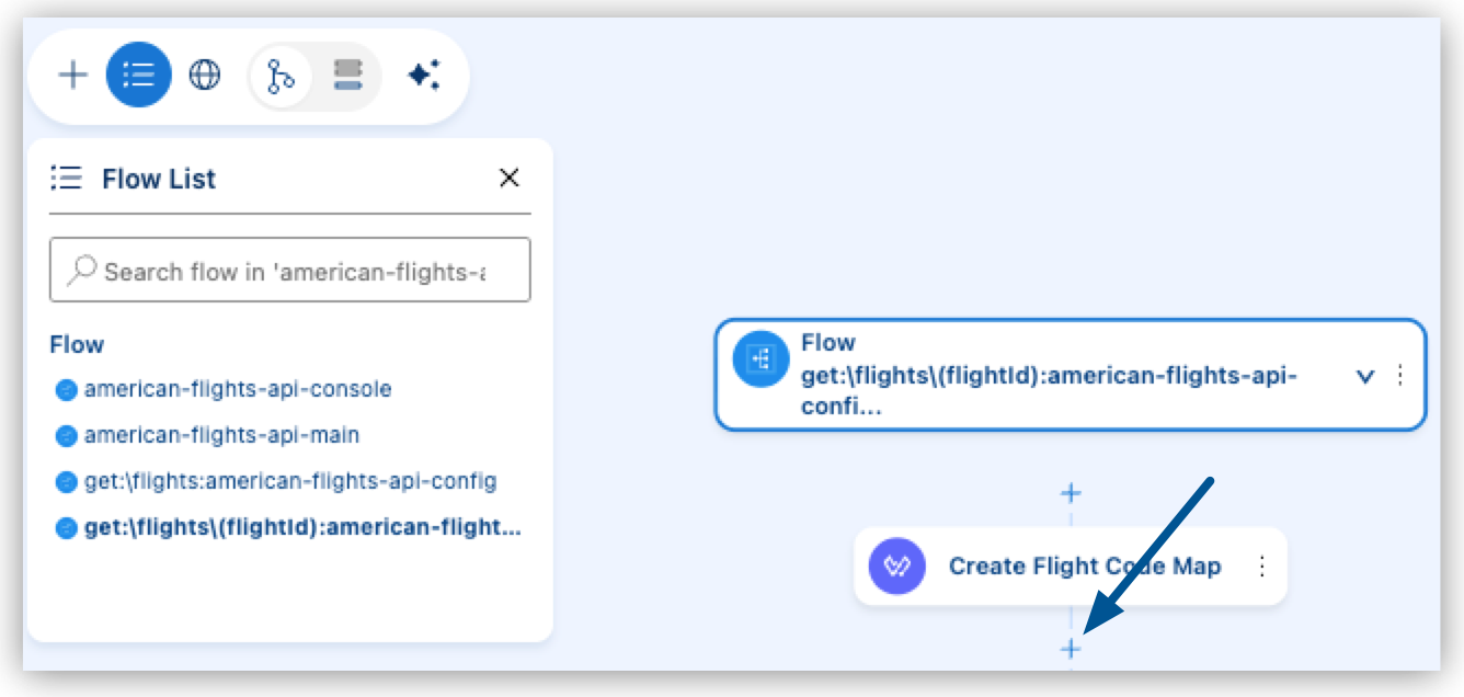 The Add Component button after the Create Flight Code Map Transform element.