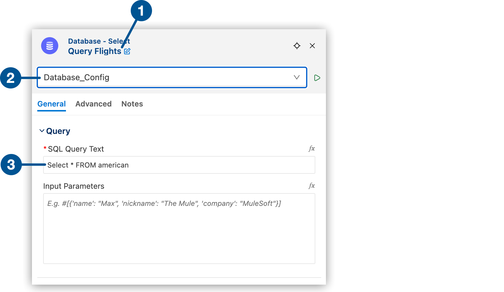 Configure the Select connector through its configuration panel.