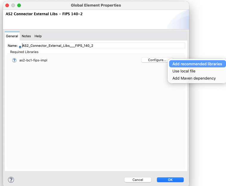 The Connector Configuration Global Element and the configurations for FIPS 140-2 security mode