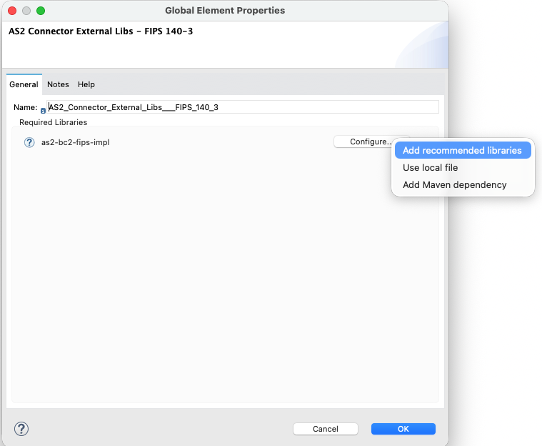The Connector Configuration Global Element and the configurations for FIPS 140-3 security mode