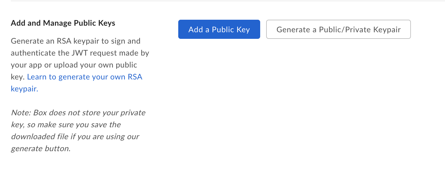 Add Public Key button