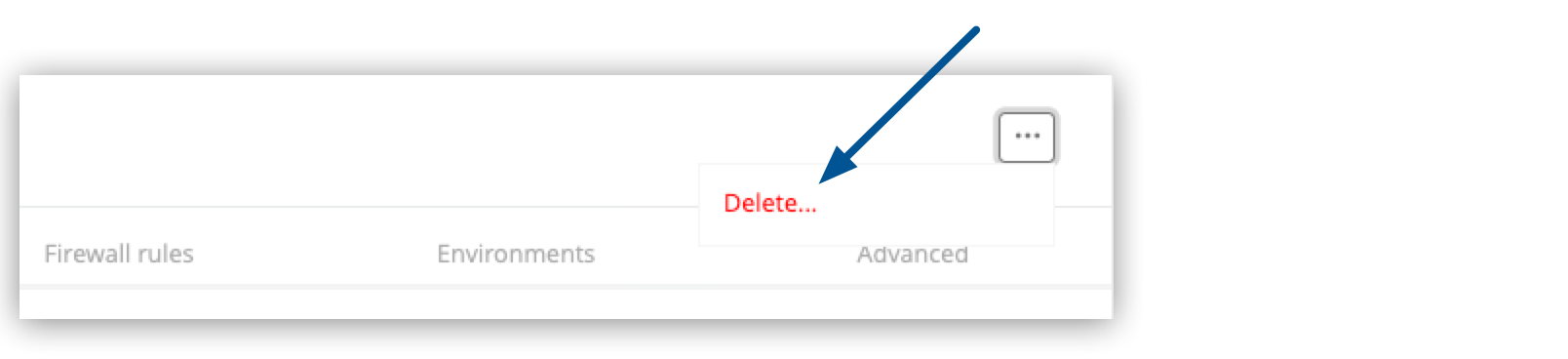 Delete option in the Private Space menu