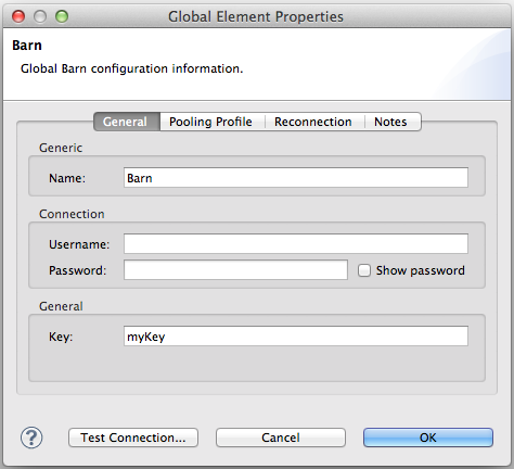 A dialog box for global element properties