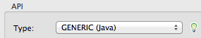 API type with the Generic option selected