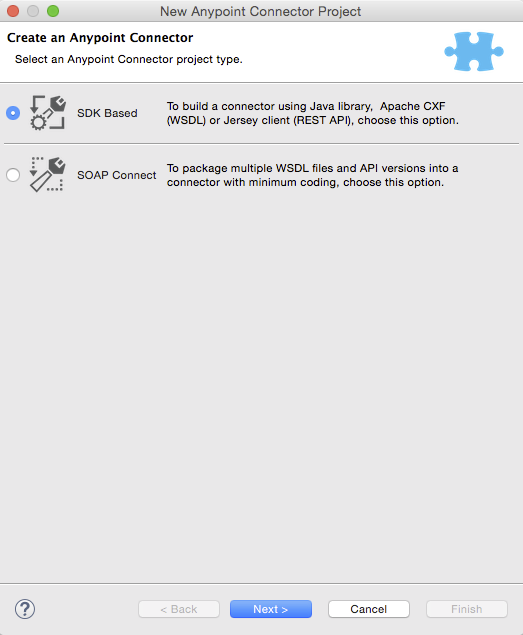 A dialog box with the SDK Based option selected