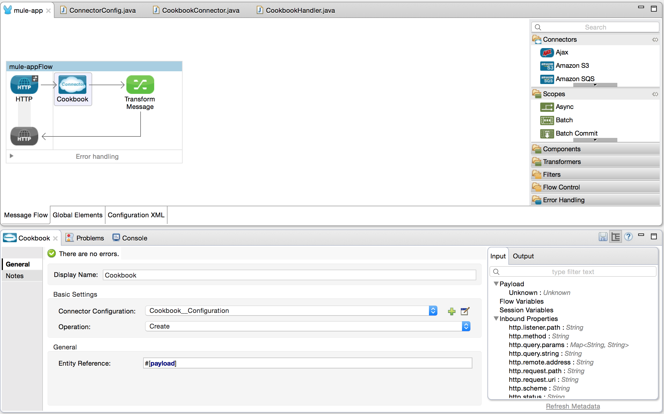 Connector input with RefOnly annotation