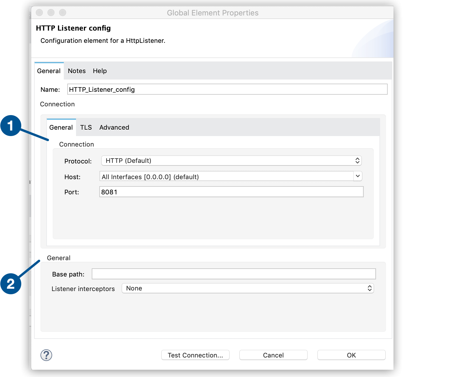 HTTP Listener global element default values