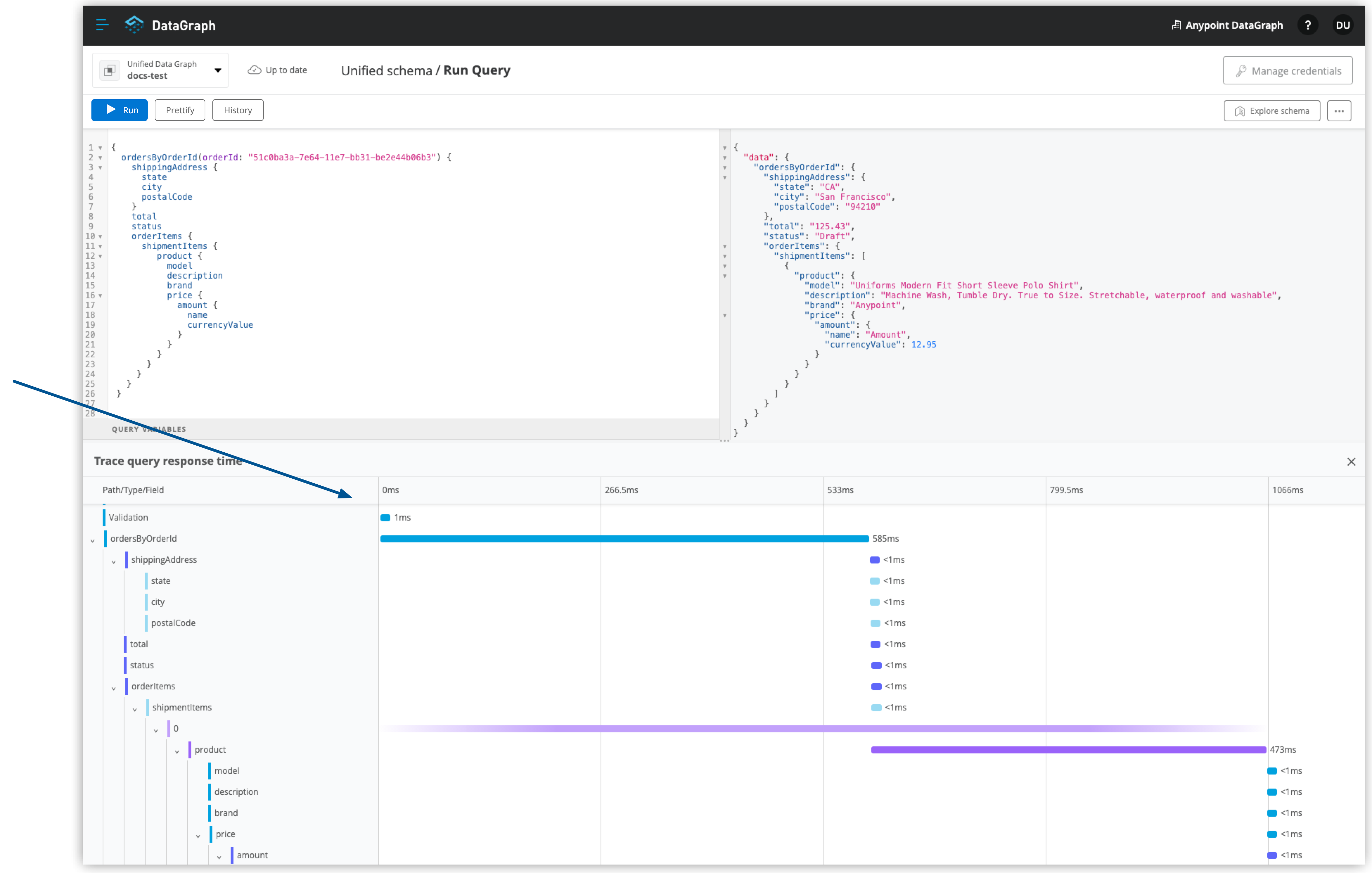 Query traces enabled on a query