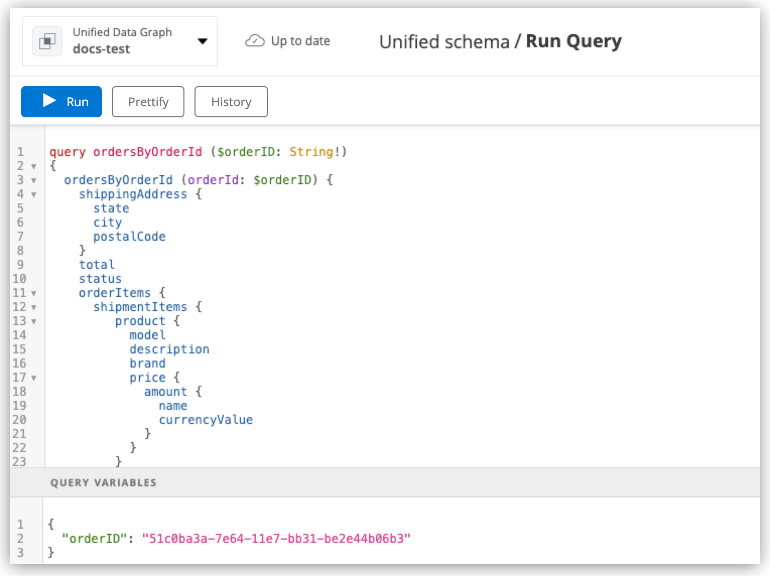 Inserting a query variable in the query editor