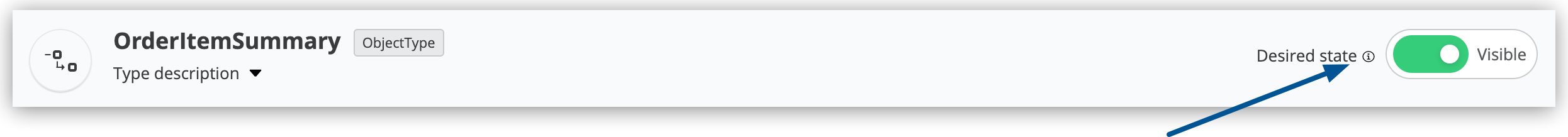 Setting order item summary visibility desired state to Visible