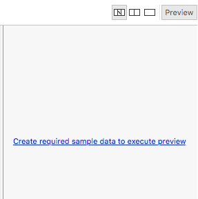A preview screen prompting the creation of sample data for execution