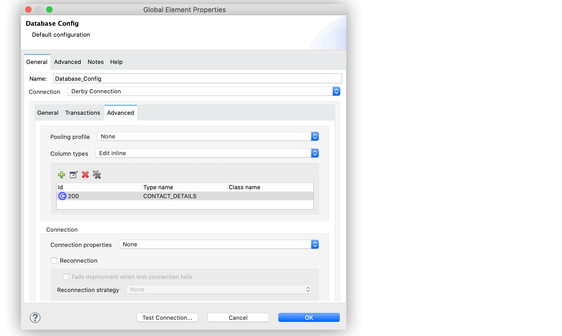 Set the Column types field to edit inline and then click the plus sign to create a column type