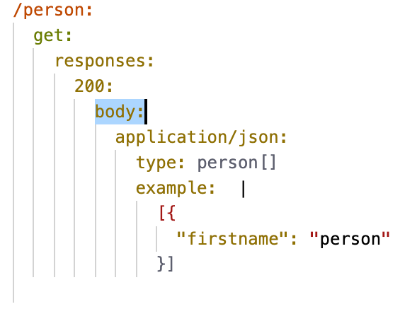 Example of a JSON response containing a person’s first name.