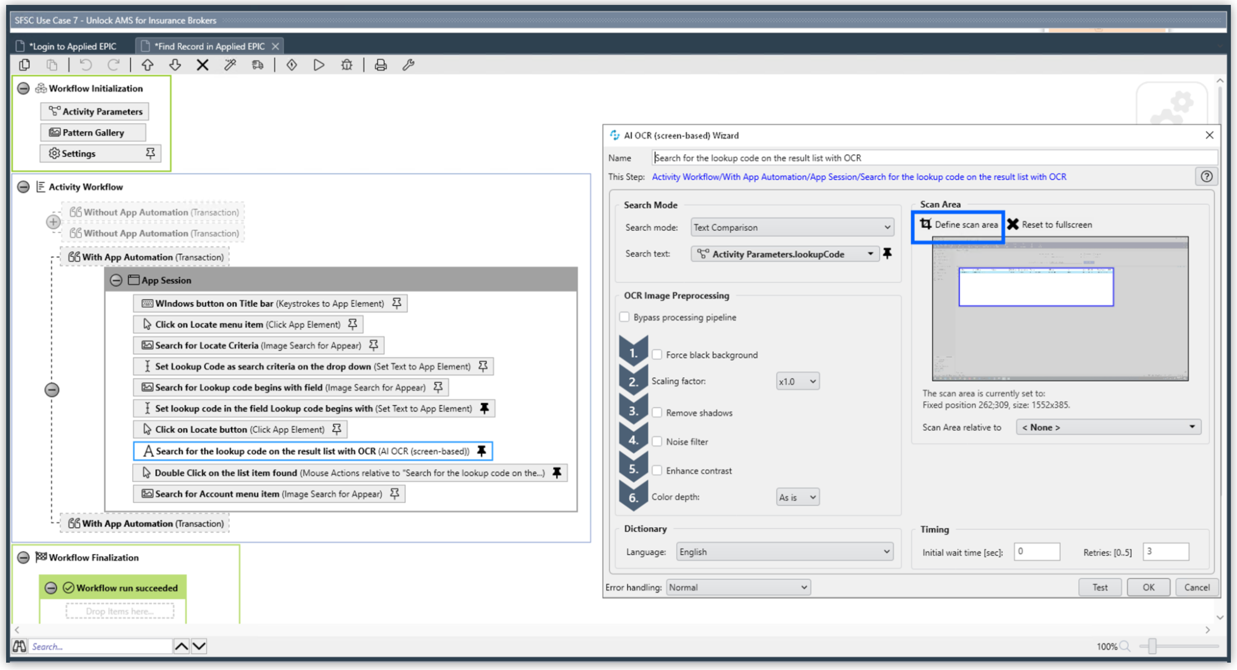 RPA Builder AI OCR screen-based Wizard