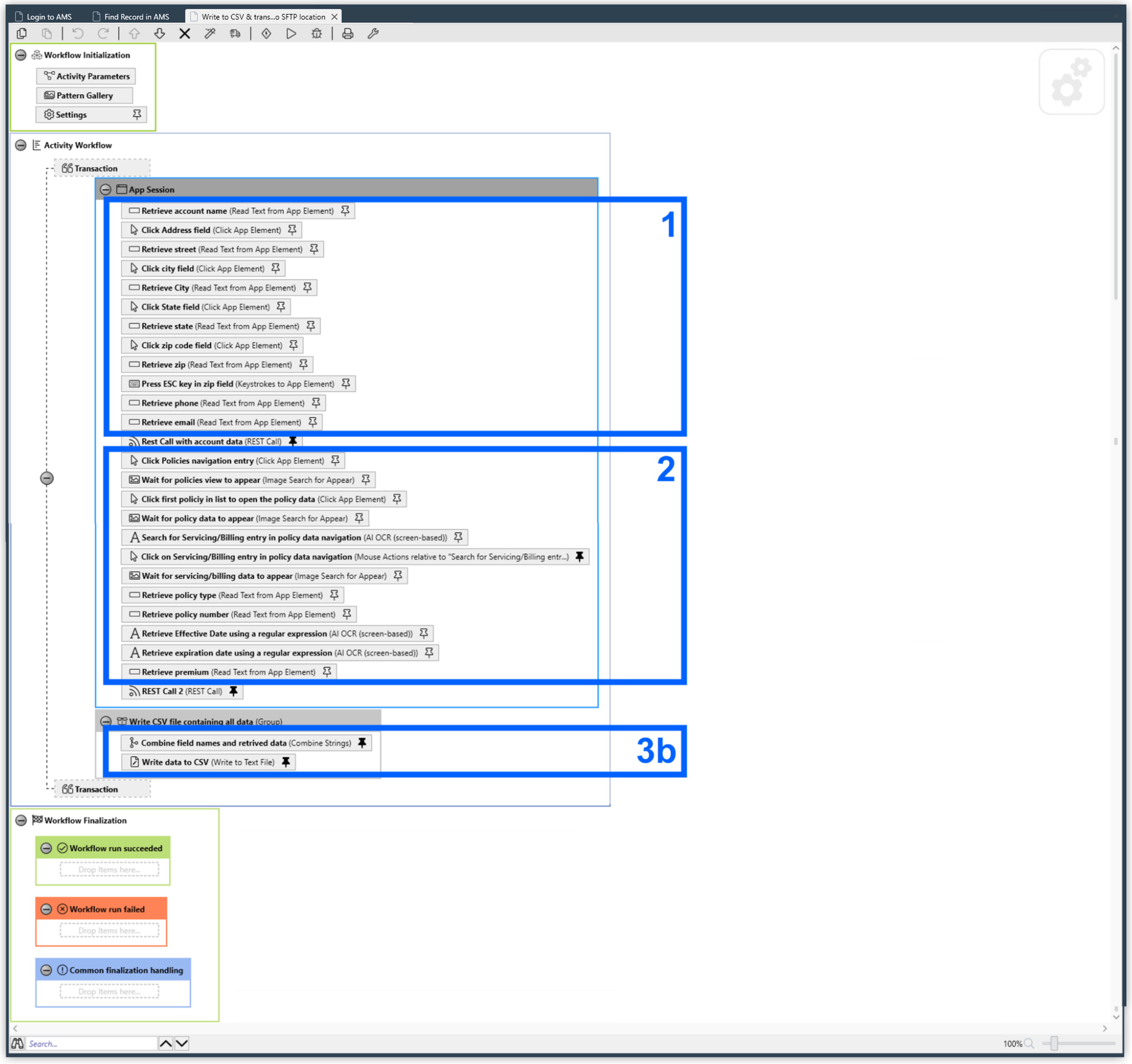 RPA Builder export data