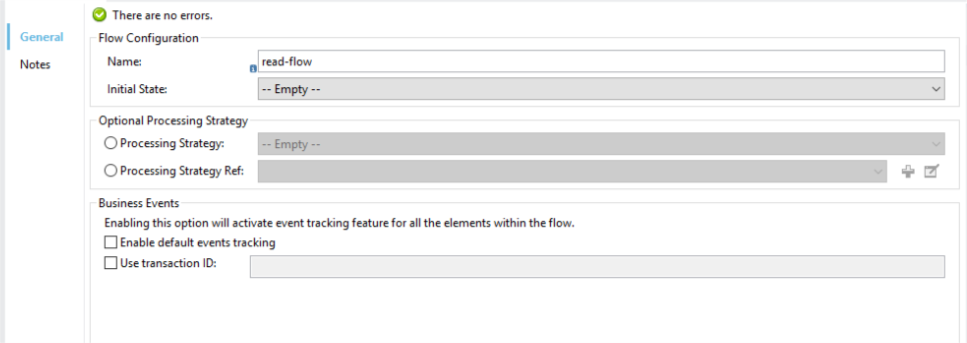 Read flow configuration