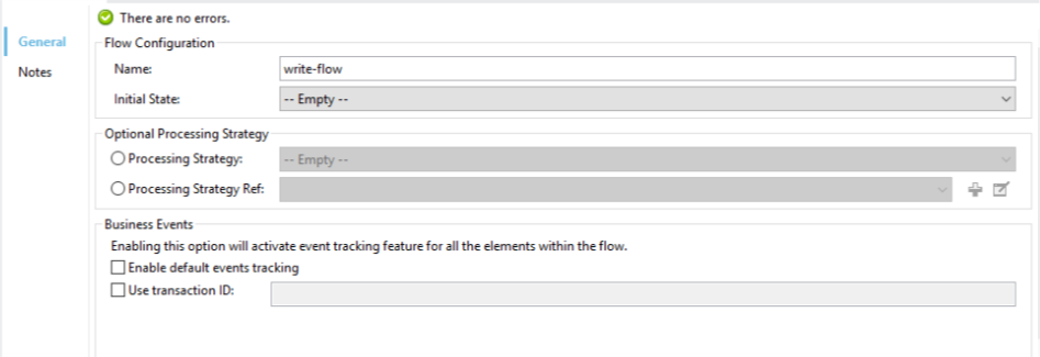 Write flow configuration