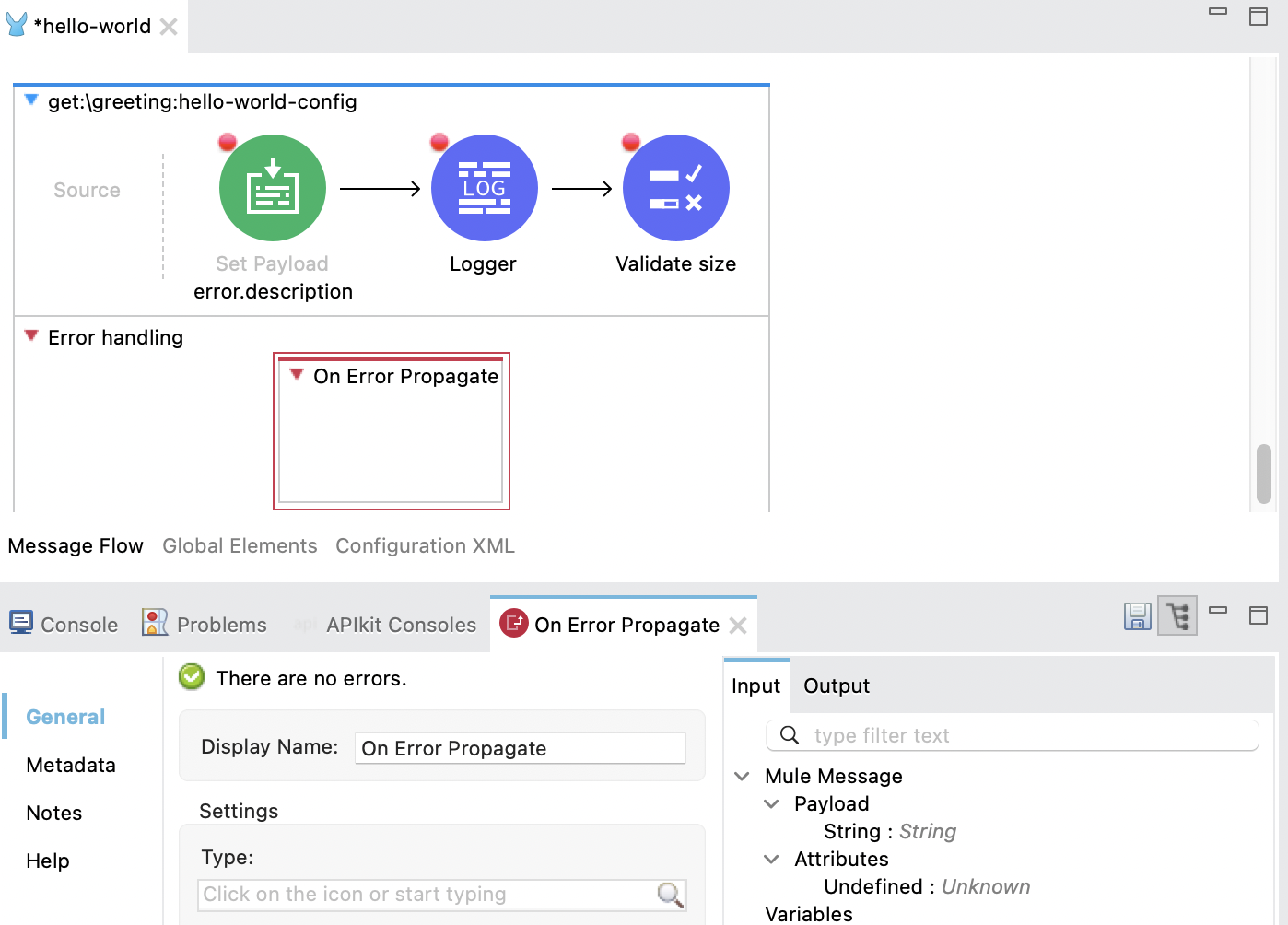 Adding an error handler to GET module and configuring it