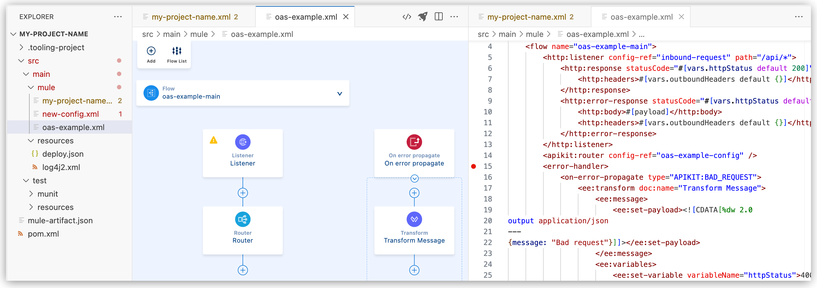 Anypoint Code Builder での OAS インテグレーション例