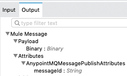 Anypoint MQ Publish 操作の出力属性