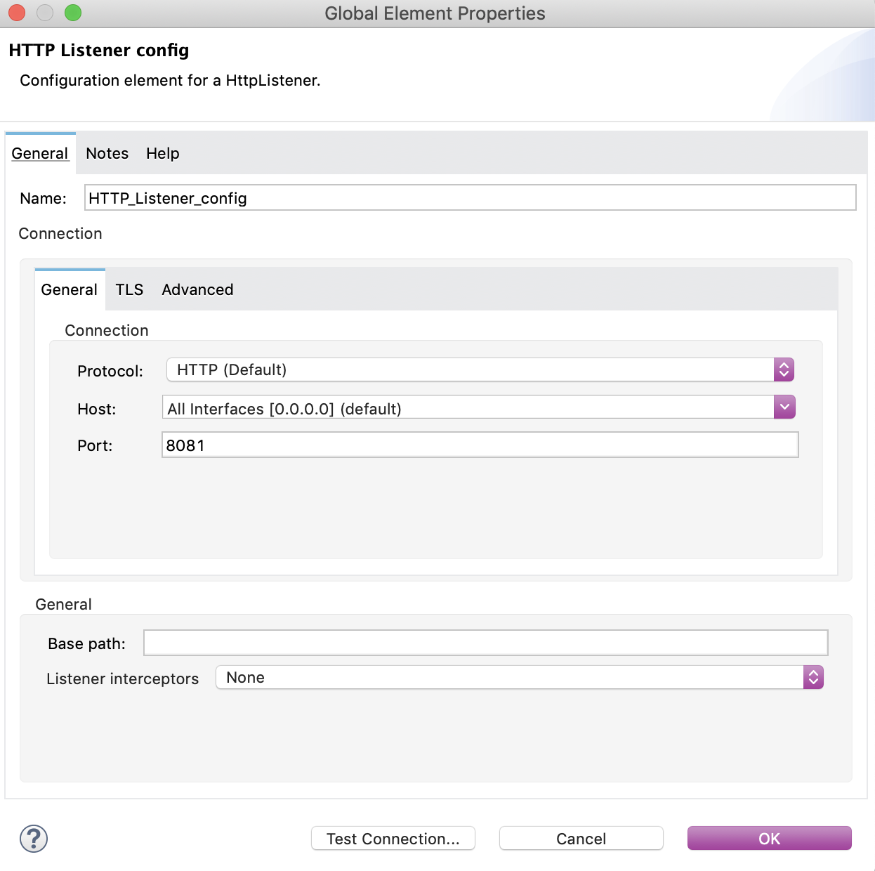 デフォルト値の HTTP リスナー