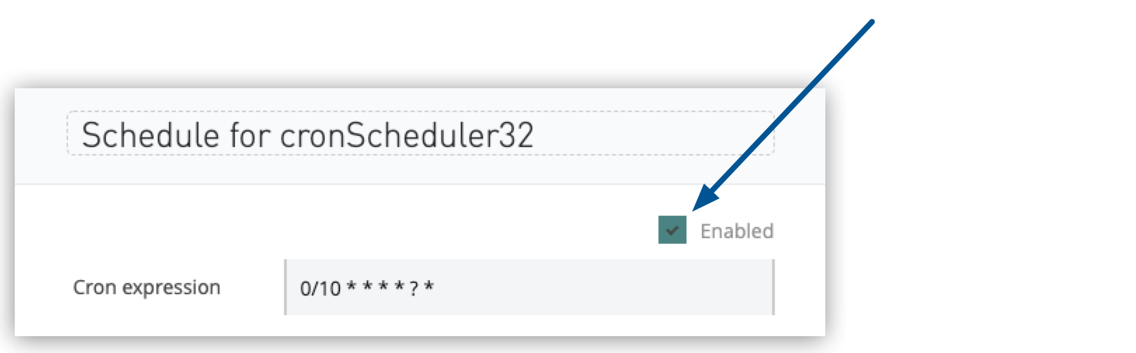 スケジュールエディターので [Enabled (有効)] 切り替え