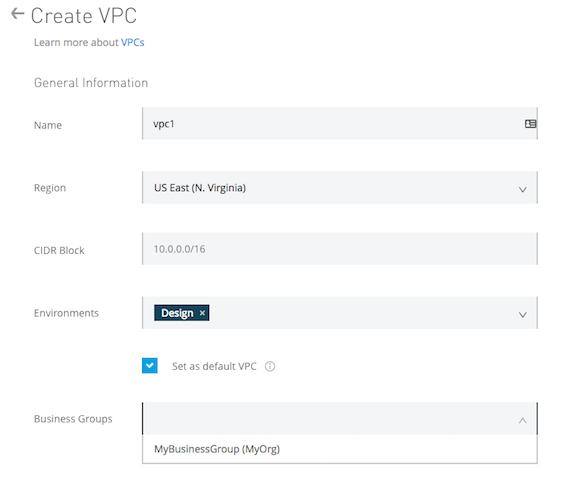 create vpc