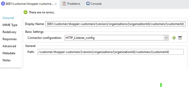 [General (一般)] タブの HTTP リスナー設定