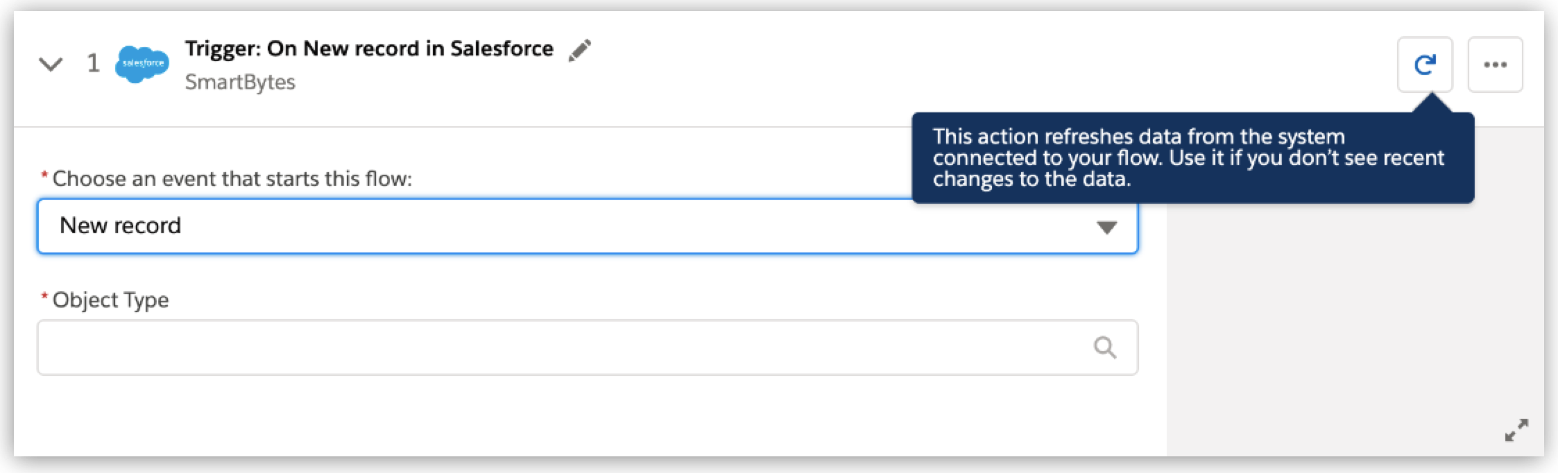 オブジェクトの [Refresh (更新)] ボタン