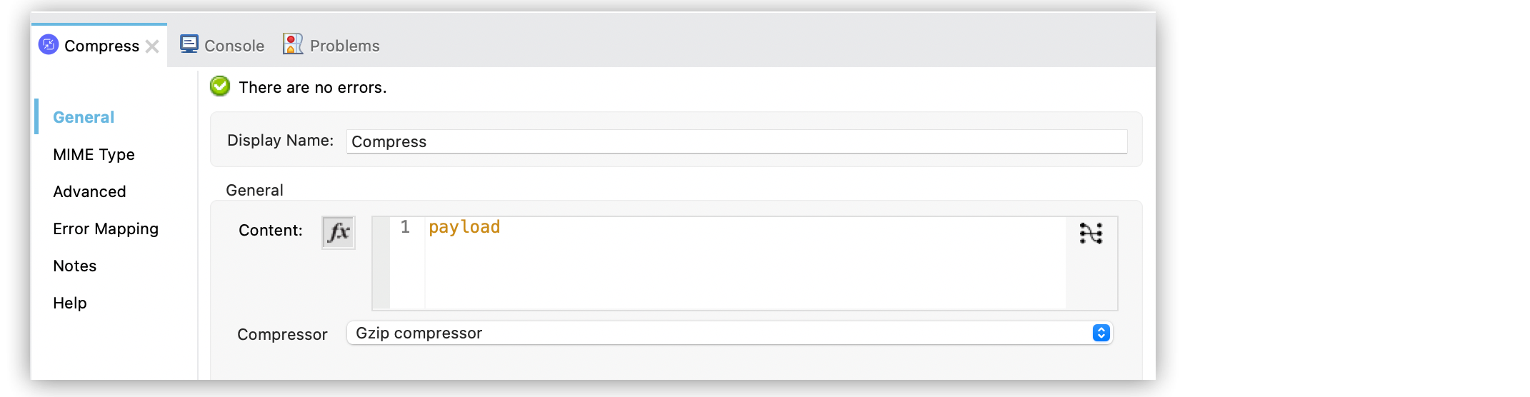 Compressor 操作の設定