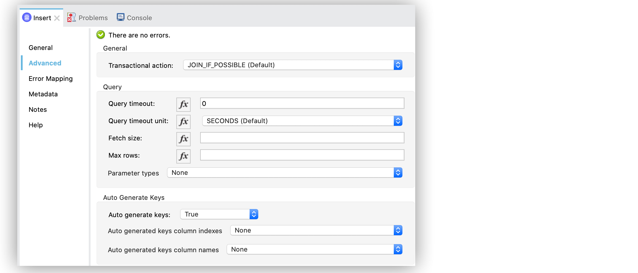 「Input Parameter (入力パラメーター)」 項目の設定