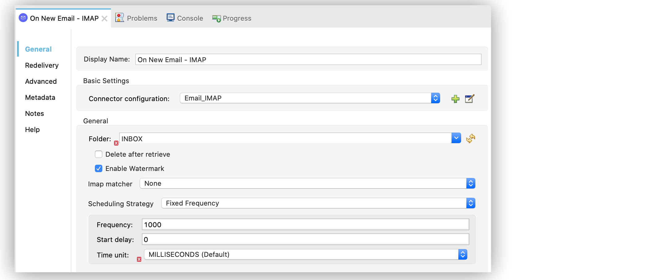 On New Email - IMAP の [Enable Watermark (ウォーターマークの有効化)]