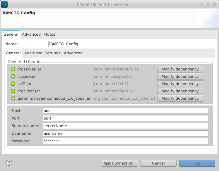 コネクタの設定