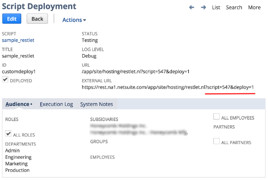 スクリプトのデプロイページ