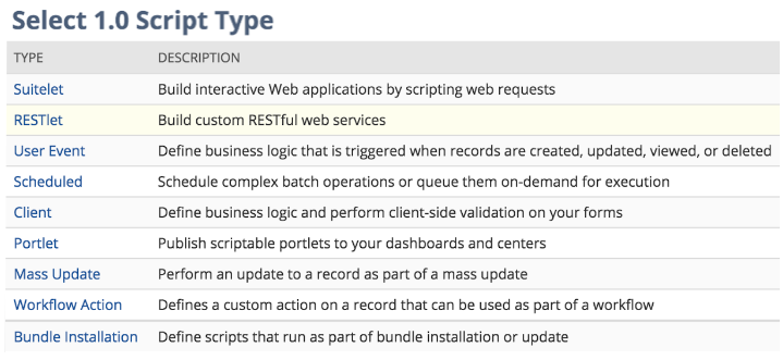 スクリプト種別の選択ページ