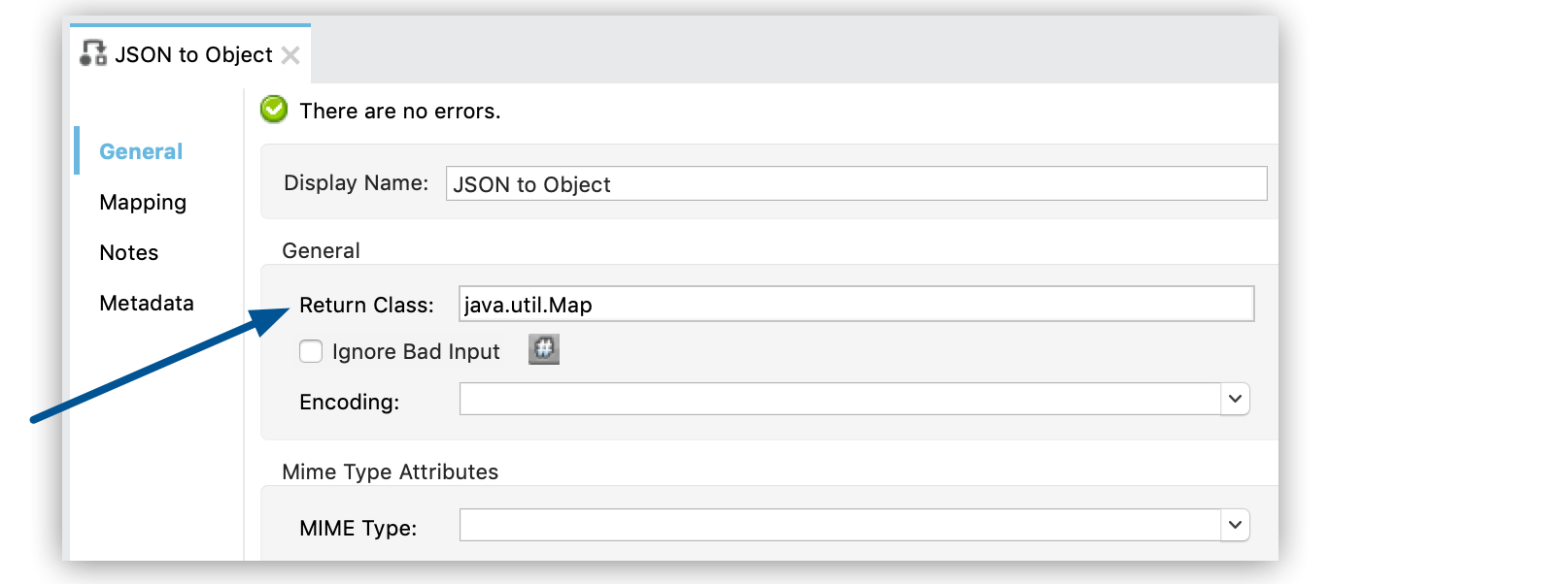 Studio 6 の JSON to Object プロパティ