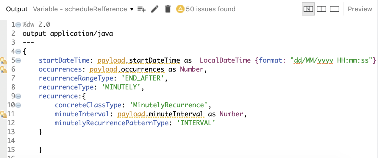 スケジュールの定義