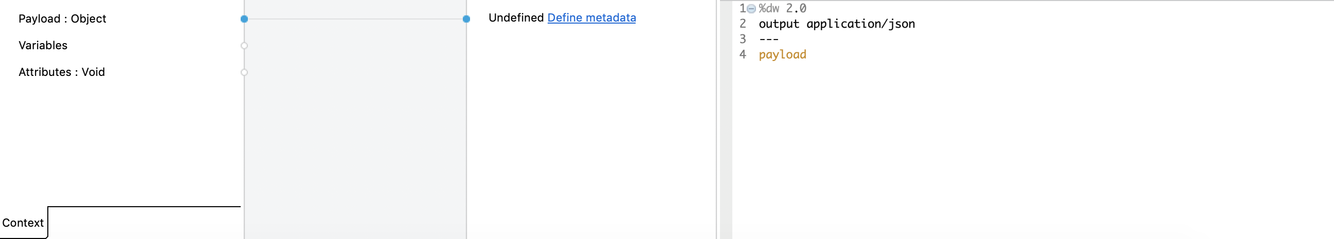 設定後の Transform message のウィンドウ