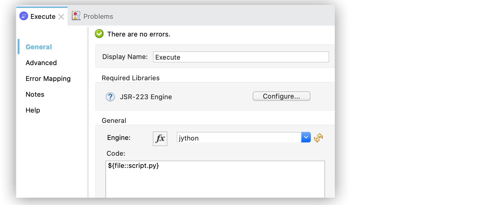 外部ファイルを使用したスクリプトコード